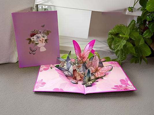 Pink Butterfly Card