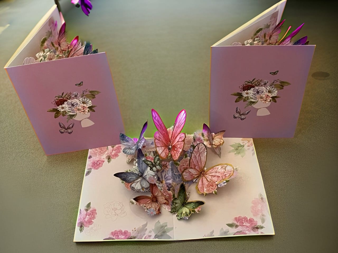 Pink Butterfly Card